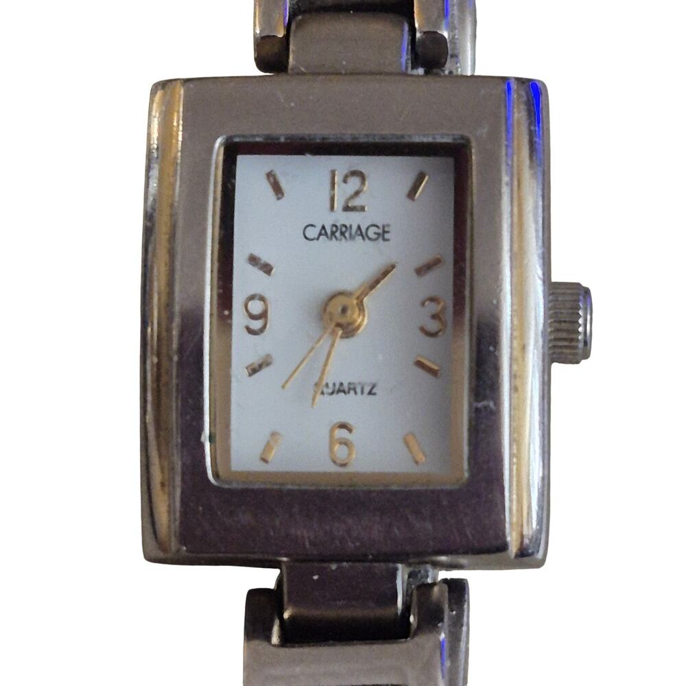 Timex Carriage Women's quartz watch New Battery 6-inch bracelet Tank Styled